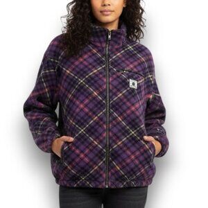 Teddy Fresh Fleece Plaid Zip Up Jacket